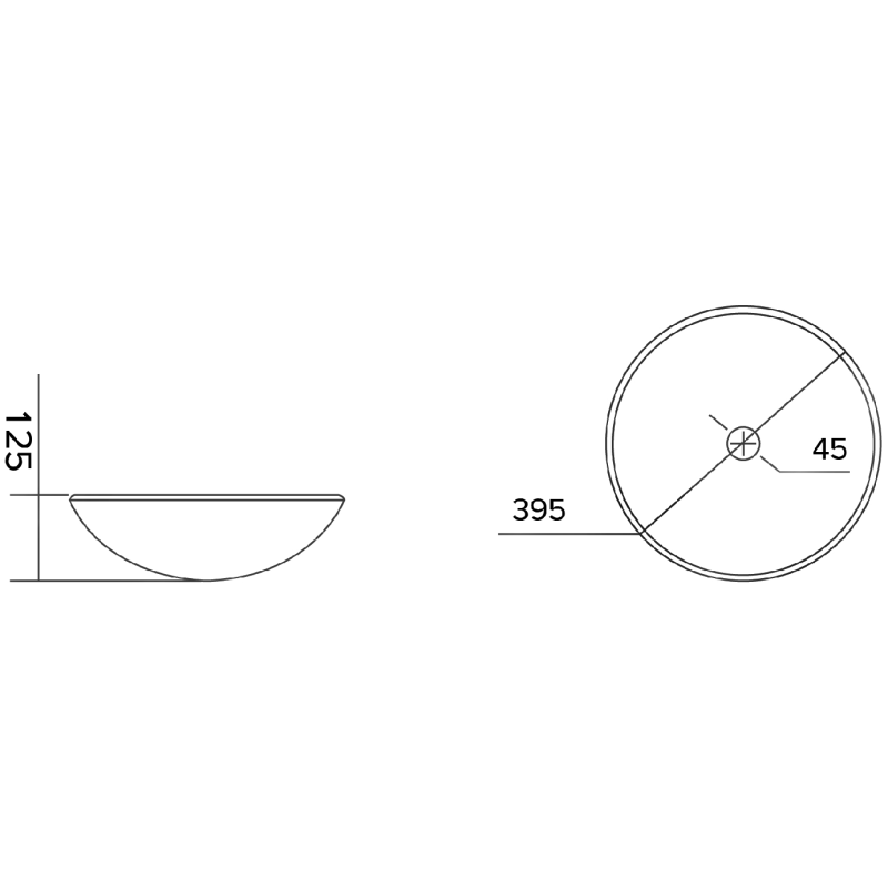 Mexen Zuri sklenené umývadlo na dosku 39 x 39 cm, transparentné - 24193900