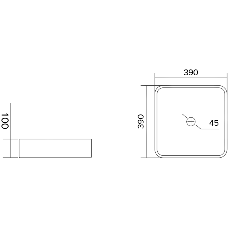 Mexen Nira sklenené umývadlo na dosku 39 x 39 cm, transparentné - 24203900