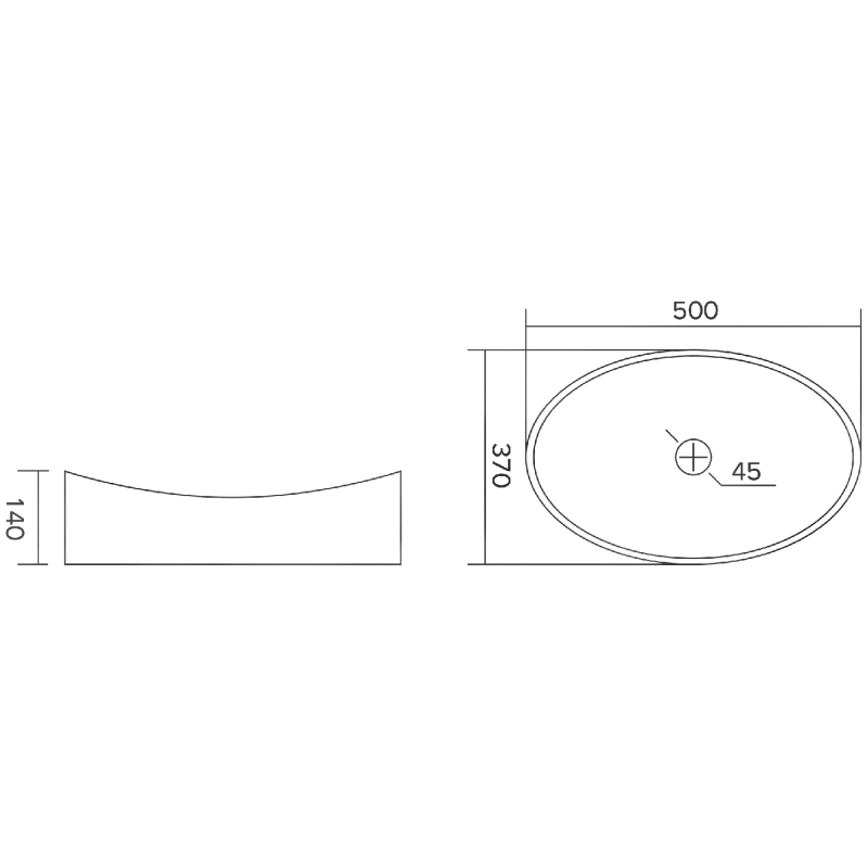 Mexen Kivo sklenené umývadlo na dosku 50 x 37 cm, transparentné - 24215000