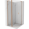 Mexen Mist L päťuholníková sprchová kabína s otvárateľnými dverami 90 x 90 cm, transparentná, brúsená meď - 8A8L-090-090-65-00