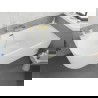 Mexen Silo voľne stojaca rohová pravá ryhovaná vaňa 150 x 75 cm, biela, preliv zlatý - 52891507500P-50