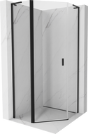 Mexen Mist L päťuholníková sprchová kabína výklopná 80 x 80 cm, transparentná, čierna - 8A8L-080-080-70-00