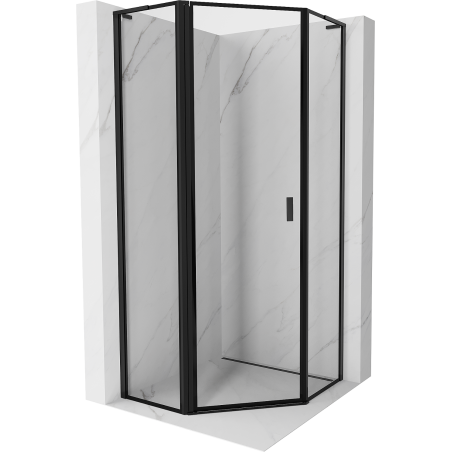 Mexen Mist L päťuholníková sprchová kabína, čierno-čierny rám, ľavá 80 x 80 cm - 8A8L-080-080-70-70-L