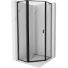 Mexen Mist L päťhranná sprchová kabína s otváracími dverami vľavo 80 x 80 cm, čierny rám, čierna - 8A8L-080-080-70-70-L