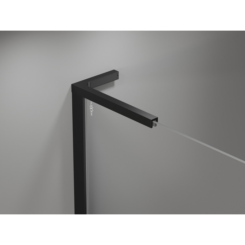 Mexen Mist L asymetrická päťuholníková sprchová kabína ľavá 80 x 90 cm, čierny rám, čierna - 8A8L-080-090-70-70-L