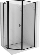 Mexen Mist L asymetrická pätstranná sprchová kabína sklopná ľavá 80 x 100 cm, čierny rám, čierna - 8A8L-080-100-70-70-L