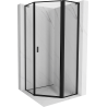 Mexen Mist L päťuholníková sprchová kabína vyklápacia pravá 80 x 80 cm, čierny rám, čierna - 8A8L-080-080-70-70-P