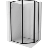 Mexen Mist L asymetrická pätstenná sprchová kabína s pravými dverami 80 x 100 cm, čierny rám, čierna