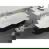 Mexen Silo voľne stojaca rohová pravá ryhovaná vaňa 150 x 75 cm, biela/čierna, preliv zlatý kartáčovaný - 52891507575P-55