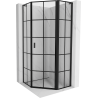 Mexen Mist L päťhranná sprchovacia kabína pravá otváracia 80 x 80 cm, čierna mriežka, čierna - 8A8L-080-080-70-77-P