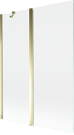 Mexen Mist sprchová zástenka 2-krídlová 130 x 150 cm, transparentná, zlatá - 8A9-130-011-50-00