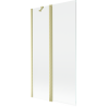 Mexen Mist sprchová priečka 2-krídlová 100 x 150 cm, transparentná, zlatá kartáčovaná - 8A9-100-011-55-00