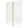 Mexen Mist vaňová zástena 2-krídlová 130 x 150 cm, transparentná, zlatá brúsená - 8A9-130-011-55-00