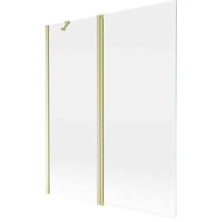 Mexen Mist sprchová zástenka dvojkrídlová 140 x 150 cm, priehľadná, zlatá brúsená - 8A9-140-011-55-00