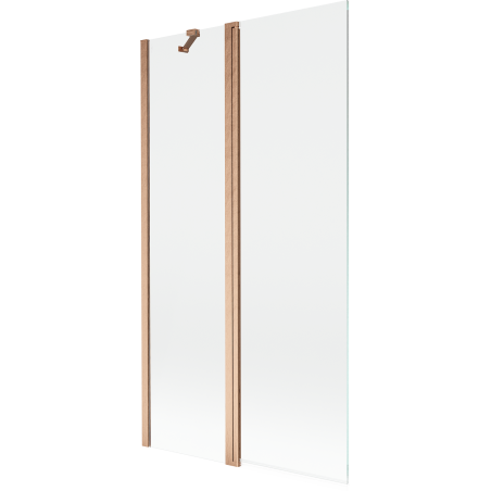 Mexen Mist paraván na vaňu 2-krídlový 100 x 150 cm, transparentný, brúsená meď - 8A9-100-011-65-00