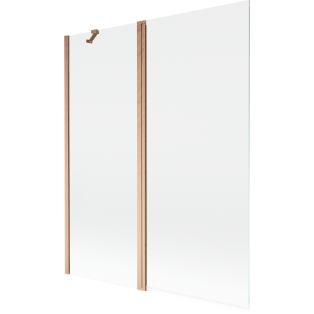 Mexen Mist vaničková zástena 2-krídlová 140 x 150 cm, transparentná, kartáčovaná meď - 8A9-140-011-65-00