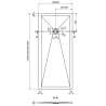Mexen Stone+ kompozitná štvorcová sprchová vanička 180 x 70 cm, Biela - 44107018