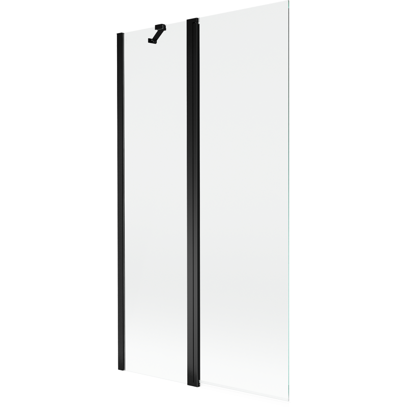 Mexen Mist dvojkrídlový sprchový záves 100 x 150 cm, transparentný, čierny - 8A9-100-011-70-00