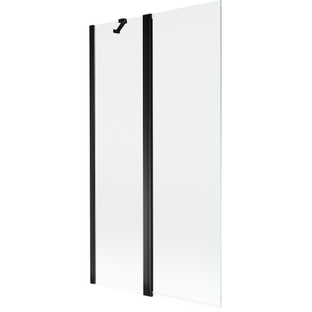Mexen Mist dvojkrídlový sprchový záves 100 x 150 cm, transparentný, čierny - 8A9-100-011-70-00