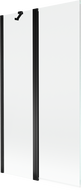 Mexen Mist dvojkrídlový sprchový záves 100 x 150 cm, transparentný, čierny - 8A9-100-011-70-00