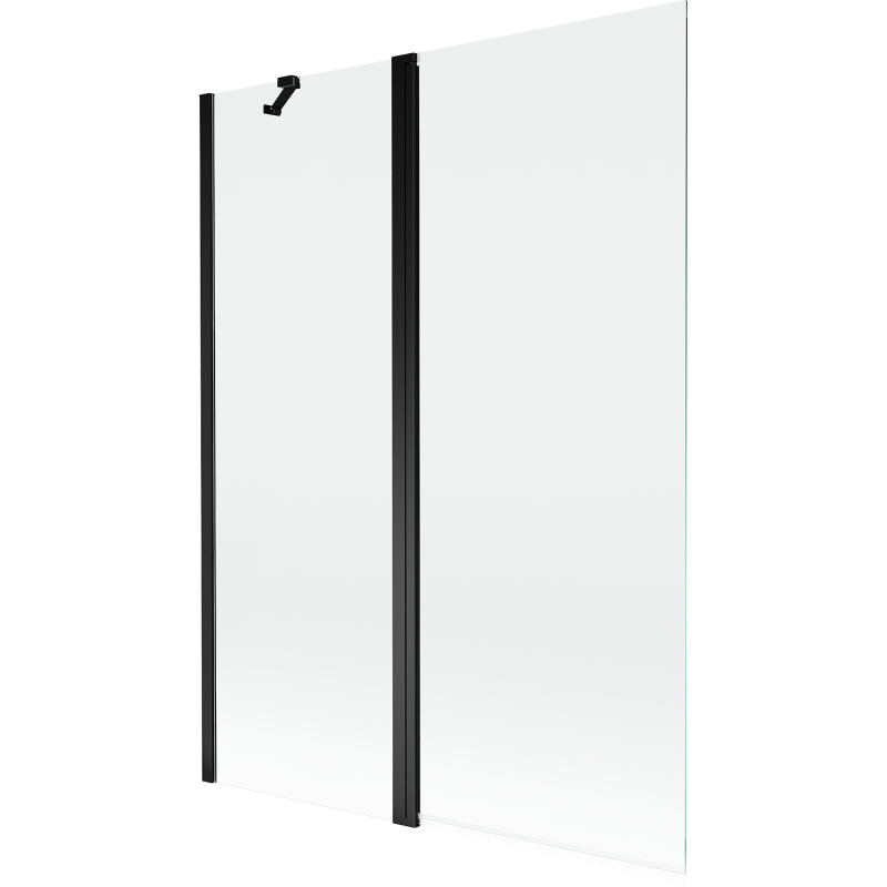 Mexen Mist dvojkrídlová vaňová zástena 130 x 150 cm, transparentná, čierna - 8A9-130-011-70-00