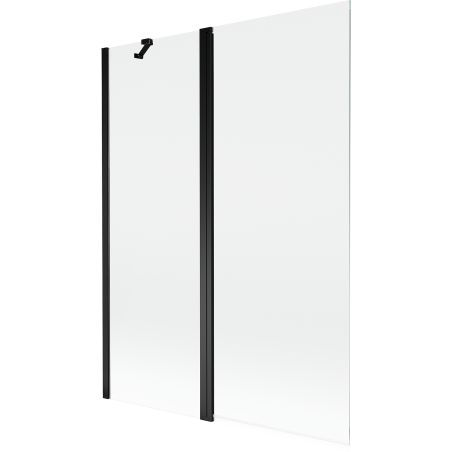 Mexen Mist dvojkrídlová vaňová zástena 130 x 150 cm, transparentná, čierna - 8A9-130-011-70-00