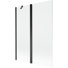 Mexen Mist dvojkrídlová vaňová zástena 130 x 150 cm, transparentná, čierna - 8A9-130-011-70-00