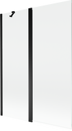 Mexen Mist dvojkrídlová vaňová zástena 130 x 150 cm, transparentná, čierna - 8A9-130-011-70-00