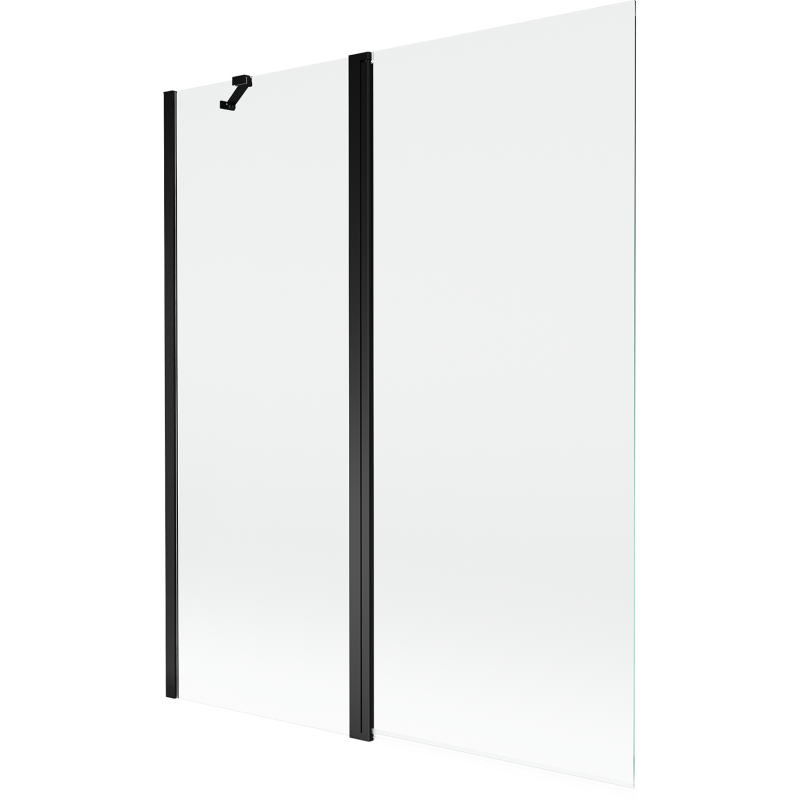 Mexen Mist vaňová zástena 2-krídlová 140 x 150 cm, transparentná, čierna - 8A9-140-011-70-00