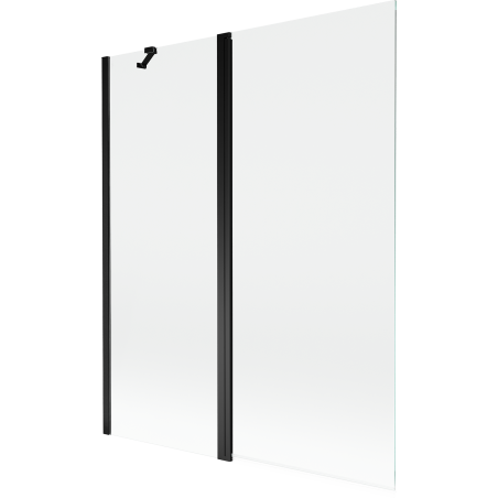 Mexen Mist vaňová zástena 2-krídlová 140 x 150 cm, transparentná, čierna - 8A9-140-011-70-00