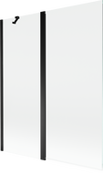 Mexen Mist vaňová zástena 2-krídlová 140 x 150 cm, transparentná, čierna - 8A9-140-011-70-00