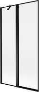 Mexen Mist sprchovací paraván 2-krídlový ľavý 100 x 150 cm, čierny rám, čierny - 8A9-100-011-70-70-L