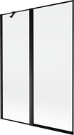 Mexen Mist vaňová zástena dvojkrídlová ľavá 130 x 150 cm, čierny rám, čierna - 8A9-130-011-70-70-L