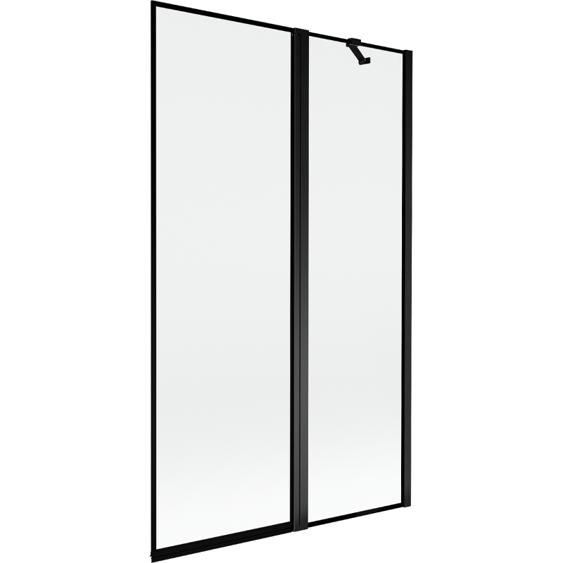 Mexen Mist skladací sprchový záves 2-krídlový pravý 110 x 150 cm, čierny rám, čierny - 8A9-110-011-70-70-P