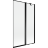 Mexen Mist skladací sprchový záves 2-krídlový pravý 110 x 150 cm, čierny rám, čierny - 8A9-110-011-70-70-P