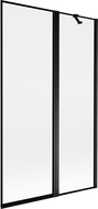 Mexen Mist skladací sprchový záves 2-krídlový pravý 110 x 150 cm, čierny rám, čierny - 8A9-110-011-70-70-P
