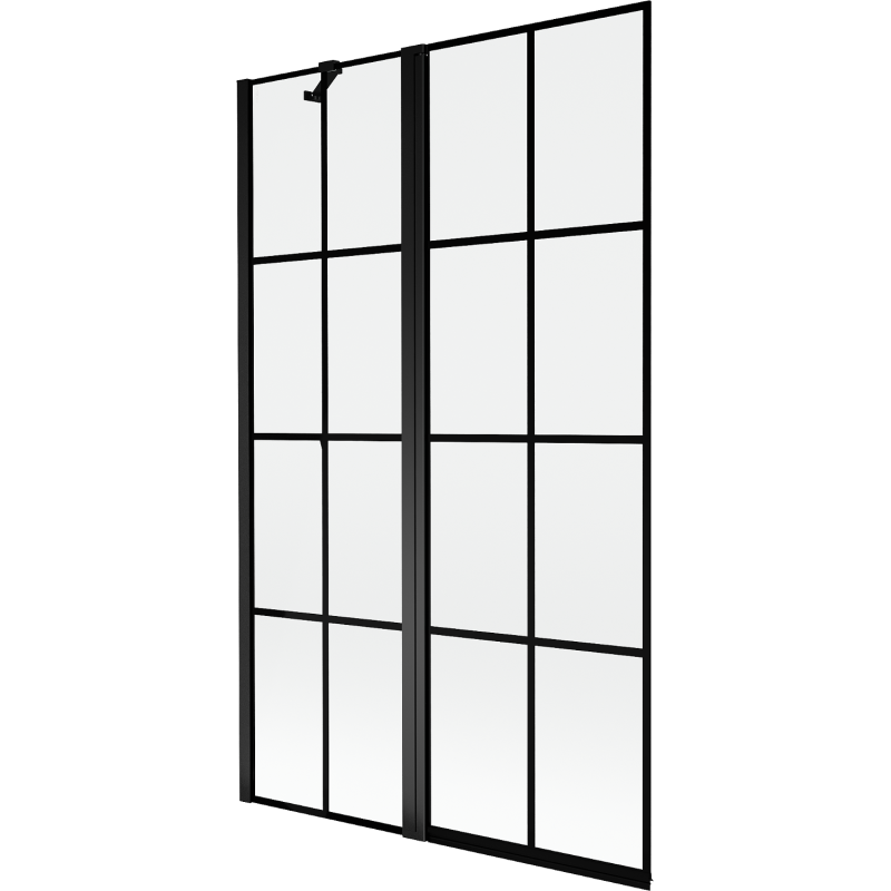 Mexen Mist sprchová zástena 2-krídlová ľavá 110 x 150 cm, čierna mriežka, čierna - 8A9-110-011-70-77-L