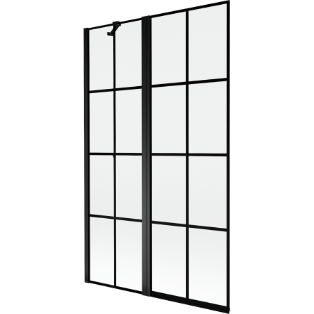 Mexen Mist sprchová zástena 2-krídlová ľavá 110 x 150 cm, čierna mriežka, čierna - 8A9-110-011-70-77-L