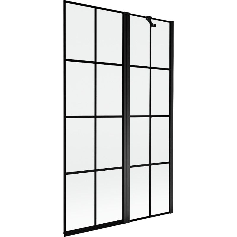 Mexen Mist sprchová zástenová 2-krídlová pravá 110 x 150 cm, čierna mriežka, čierna - 8A9-110-011-70-77-P