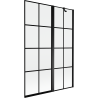 Mexen Mist sprchová záclona 2-krídlová pravá 120 x 150 cm, čierna mriežka, čierna - 8A9-120-011-70-77-P