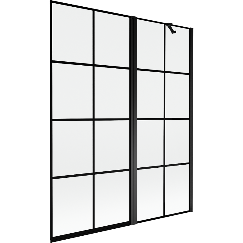 Mexen Mist sprchová zástena 2-dverová pravá 140 x 150 cm, čierna mriežka, čierna - 8A9-140-011-70-77-P