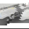 Mexen Silo voľne stojaca rohová pravá ryhovaná 170 x 80 cm, biela, prepad zlatý kartáčovaný - 52891708000P-55