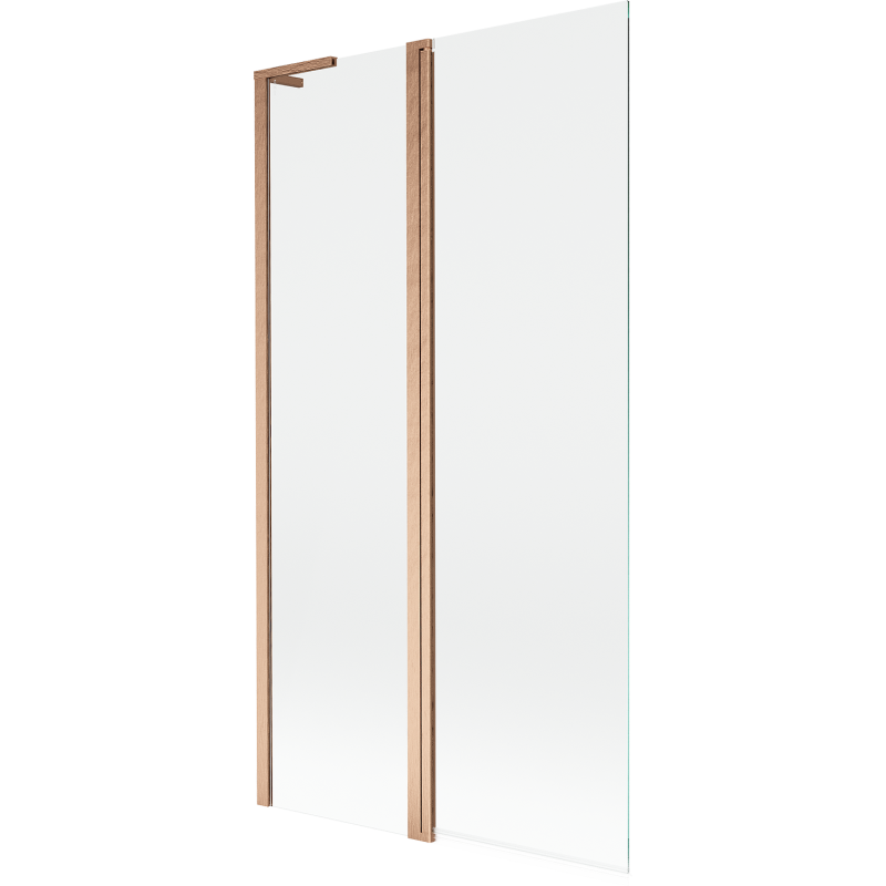 Mexen Mist L sprchová zástenka 2-krídlová 100 x 150 cm, transparentná, brúsená meď - 8A9L-100-011-65-00