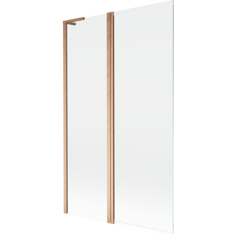 Mexen Mist L vaňová zástena, 2-krídlová 110 x 150 cm, priehľadná, brúsená meď - 8A9L-110-011-65-00