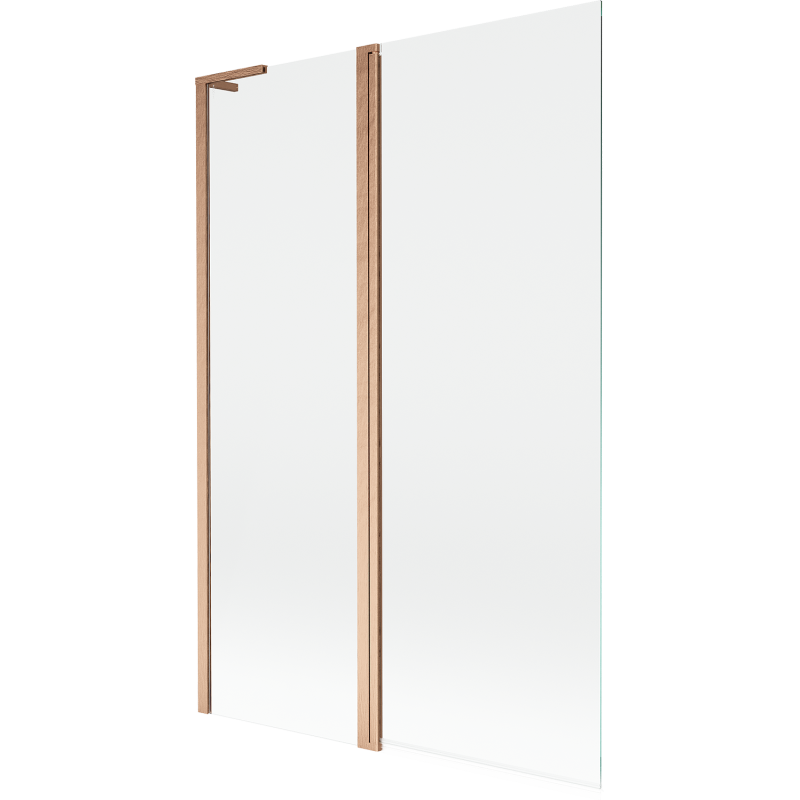 Mexen Mist L vaňová zástena dvojkrídlová 120 x 150 cm, transparentná, brúsená meď - 8A9L-120-011-65-00