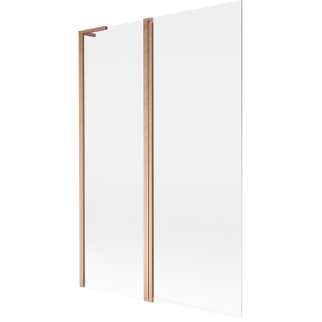 Mexen Mist L vaňová zástena dvojkrídlová 120 x 150 cm, transparentná, brúsená meď - 8A9L-120-011-65-00