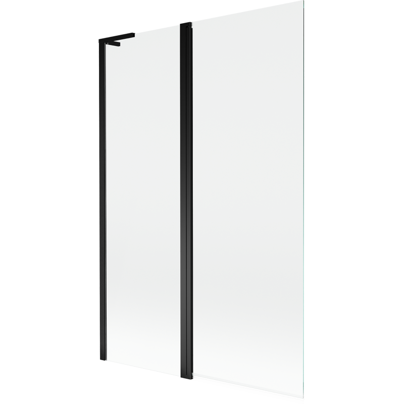 Mexen Mist L vaňová zástena 2-krídlová 110 x 150 cm, transparentná, čierna - 8A9L-120-011-70-00