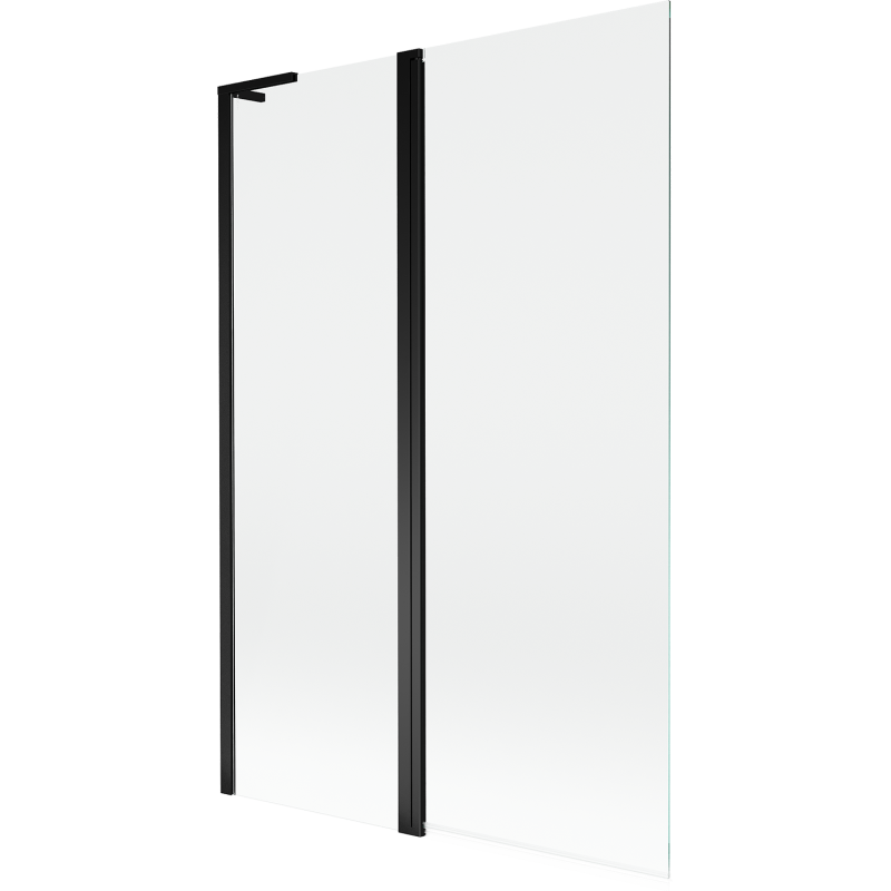 Mexen Mist L vaňová zástenka 2-krídlová 120 x 150 cm, transparentná, čierna - 8A9L-120-011-70-00