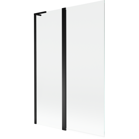 Mexen Mist L vaňová zástenka 2-krídlová 120 x 150 cm, transparentná, čierna - 8A9L-120-011-70-00