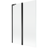Mexen Mist L vaňová zástenka 2-krídlová 120 x 150 cm, transparentná, čierna - 8A9L-120-011-70-00